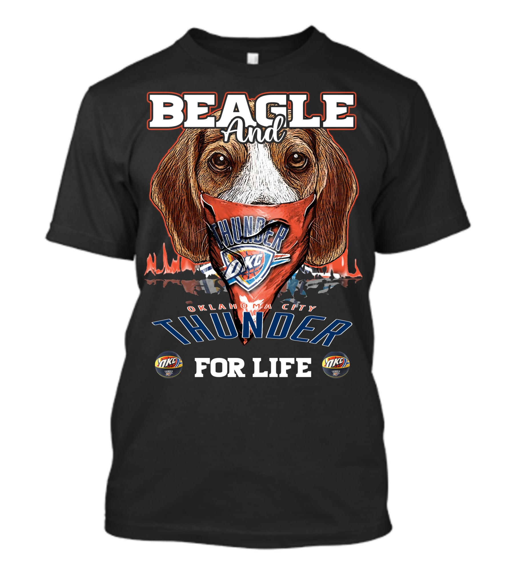 Beagle And Oklahoma City Thunder For Life T-Shirt