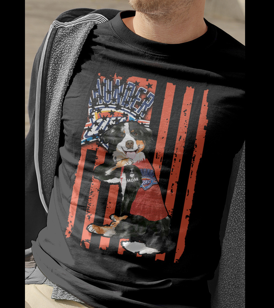 Thunder Oklahoma City Border Collie I Love Mom T-Shirt