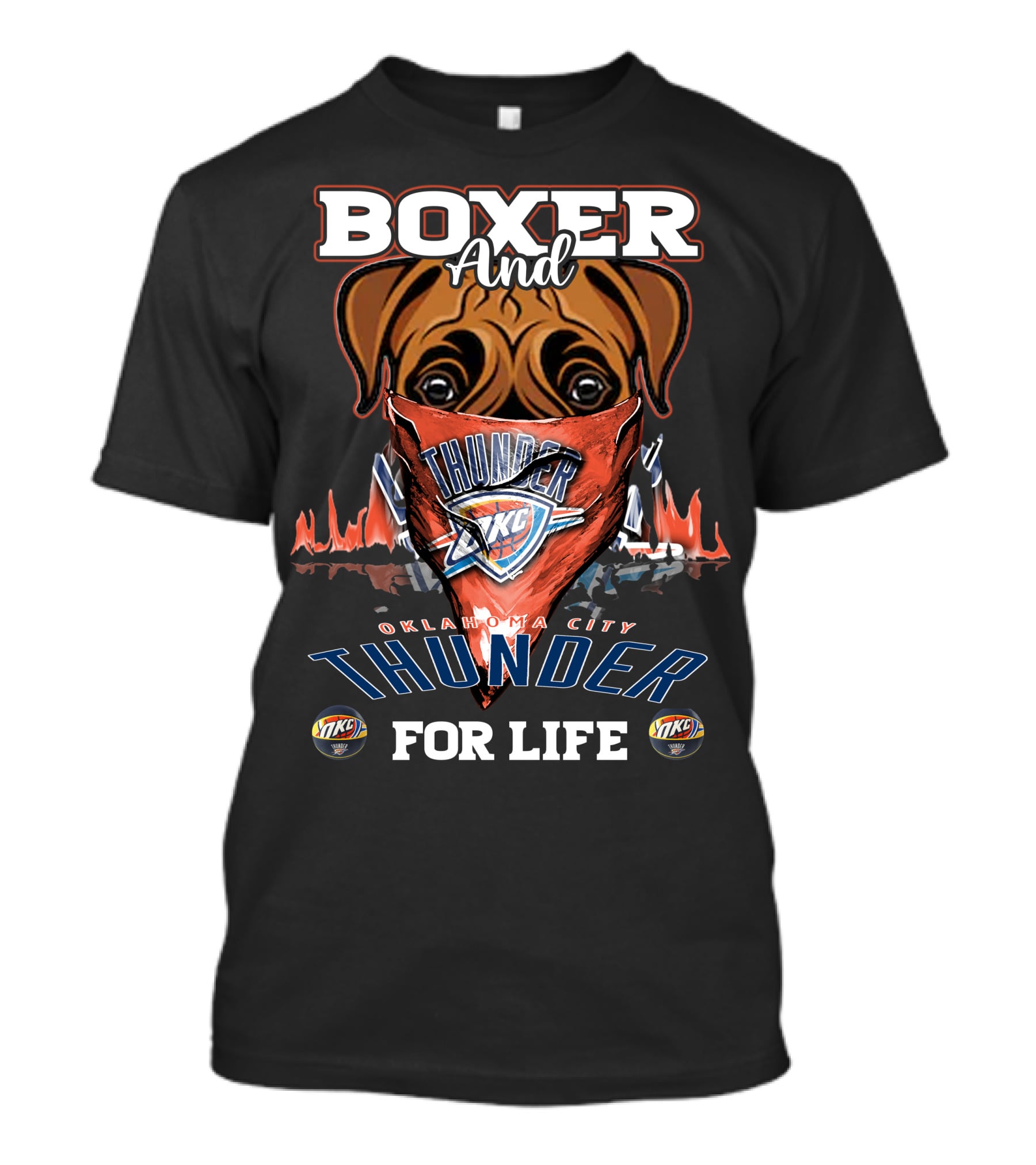 Boxer And Oklahoma City Thunder For Life T-Shirt