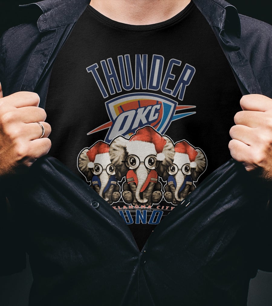 OKC Thunder Christmas Elephants Oklahoma City T-Shirt