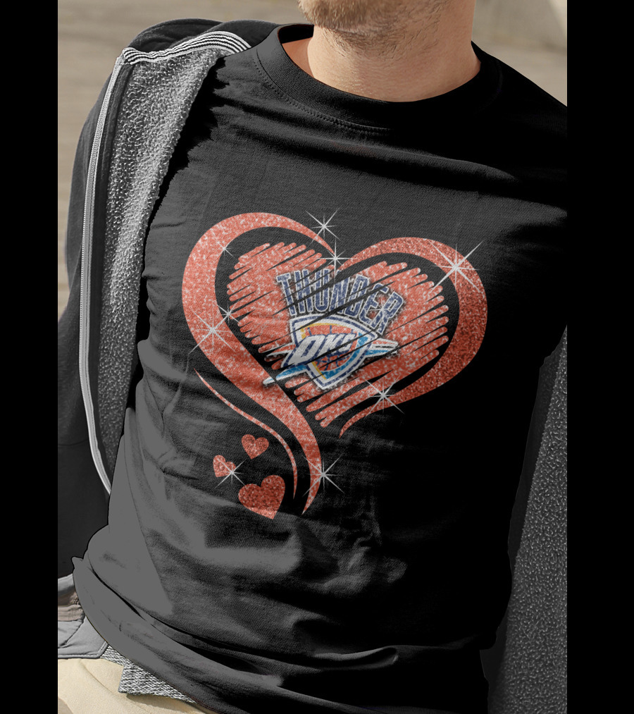Heart Diamond OKC Thunder Sparkle T-Shirt