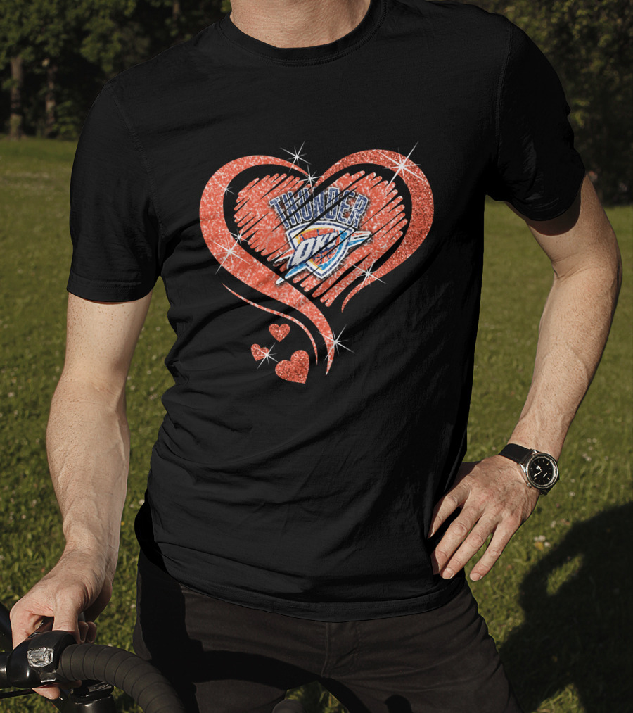 Heart Diamond OKC Thunder Sparkle T-Shirt