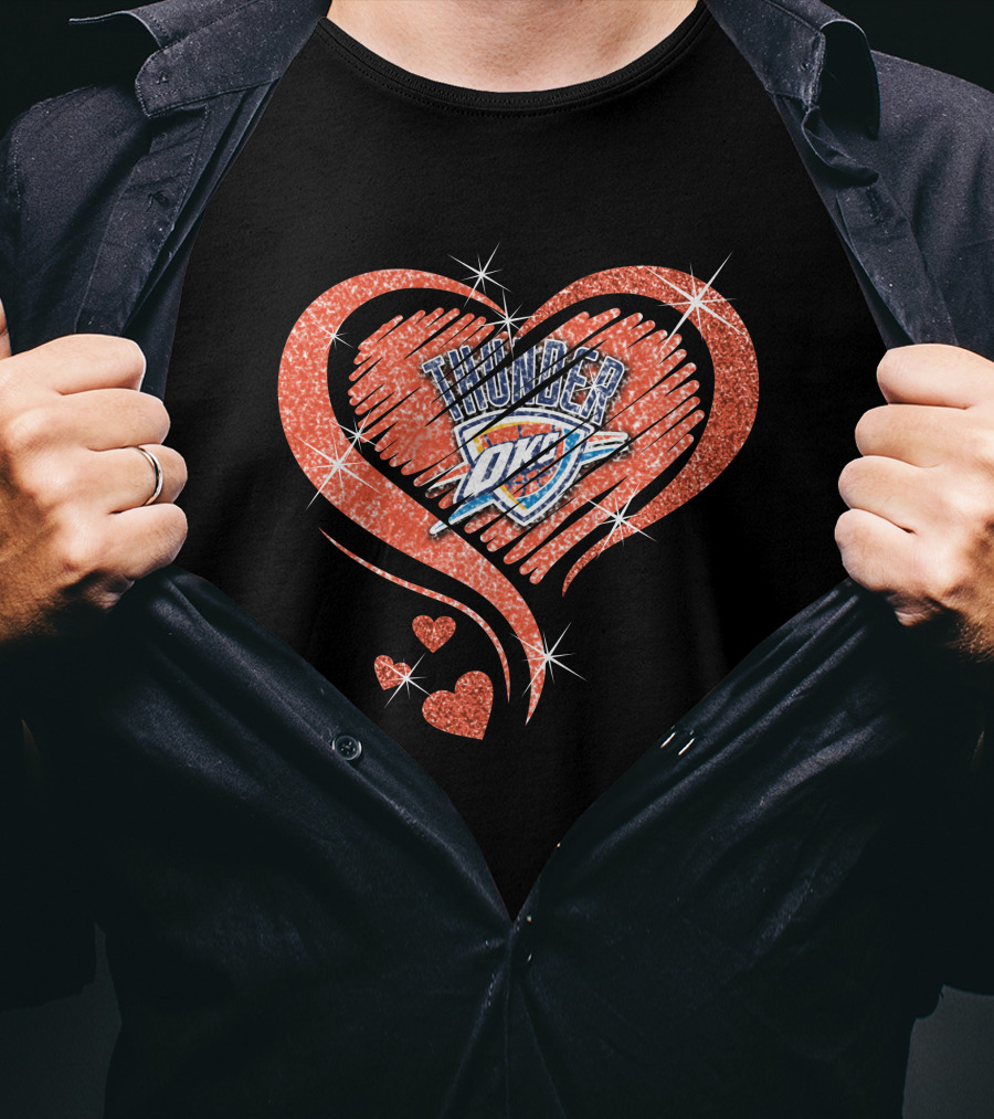 Heart Diamond OKC Thunder Sparkle T-Shirt