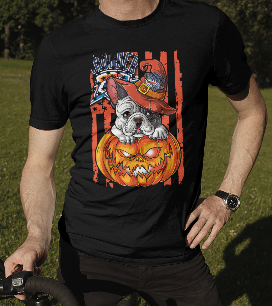 Hlw Bulldog Oklahoma City Thunder Halloween Pumpkin T-Shirt