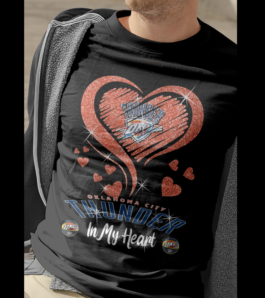 Oklahoma City Thunder Sparkling Heart In My Heart T-Shirt