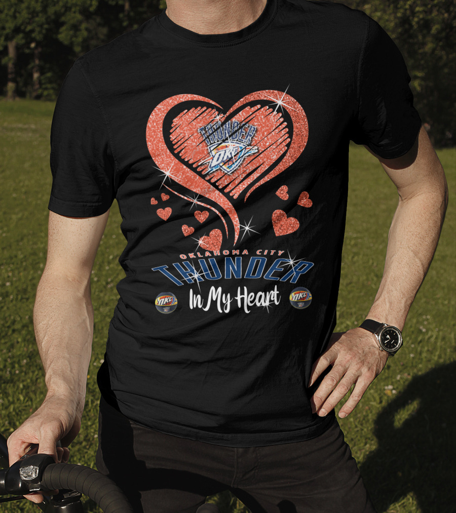 Oklahoma City Thunder Sparkling Heart In My Heart T-Shirt