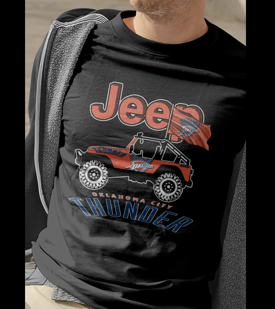 Jeep Oklahoma City Thunder OKC Basketball Team T-Shirt