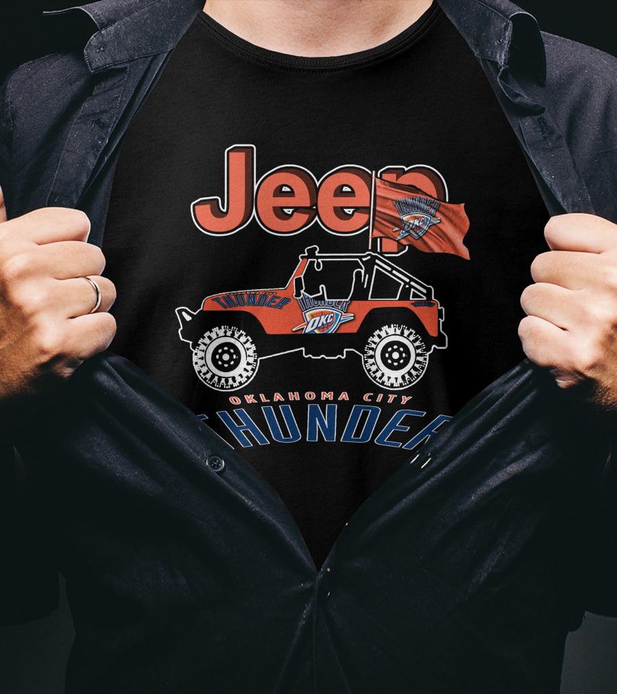 Jeep Oklahoma City Thunder OKC Basketball Team T-Shirt