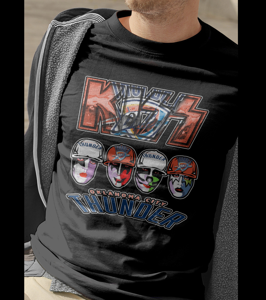 Kiss Oklahoma City Thunder Mascot Face Paint Display T-Shirt