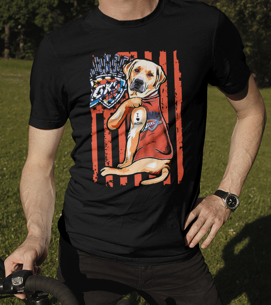 Labrador Retriever I Love Mom Oklahoma City Thunder T-Shirt