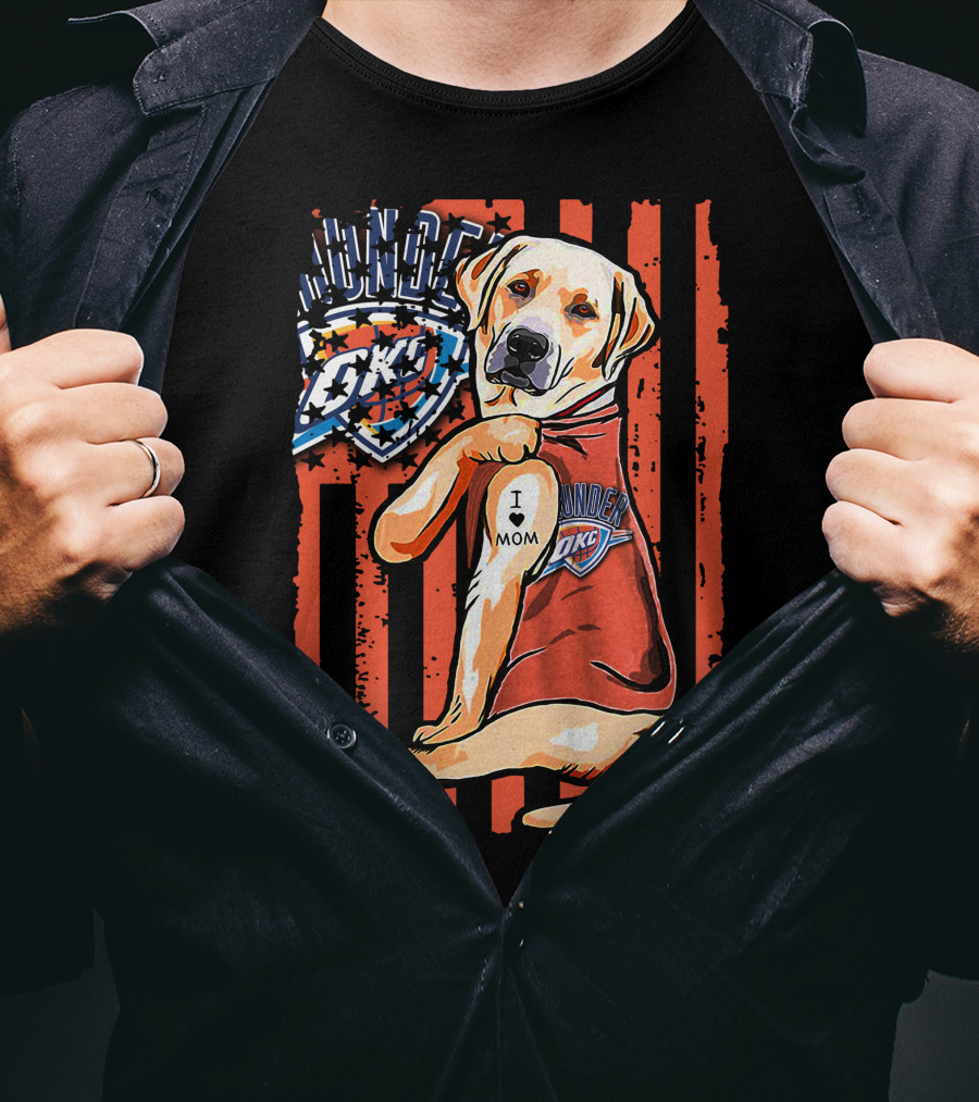 Labrador Retriever I Love Mom Oklahoma City Thunder T-Shirt