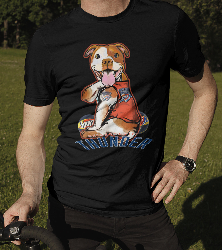 Oklahoma City Thunder Pitbull Dog OKC Basketball T-Shirt