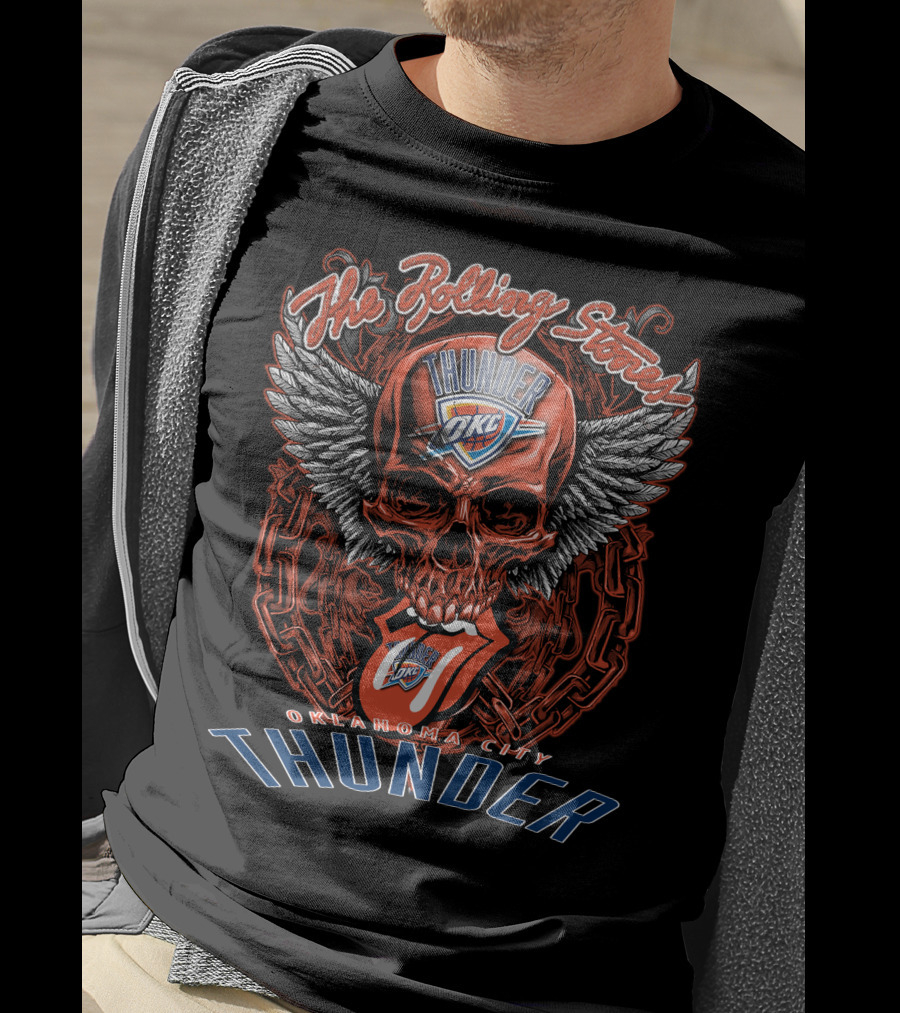 The Rolling Stones Thunder Oklahoma City Okc Skull And Tongue T-Shirt
