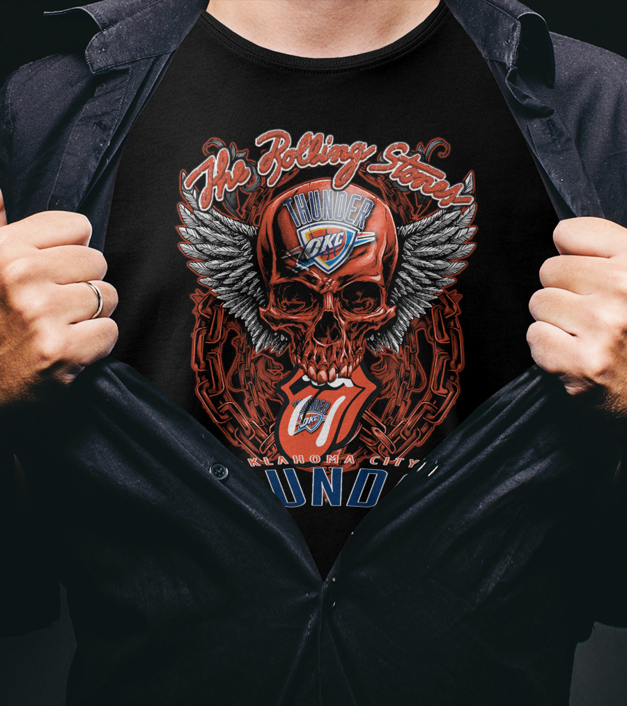 The Rolling Stones Thunder Oklahoma City Okc Skull And Tongue T-Shirt