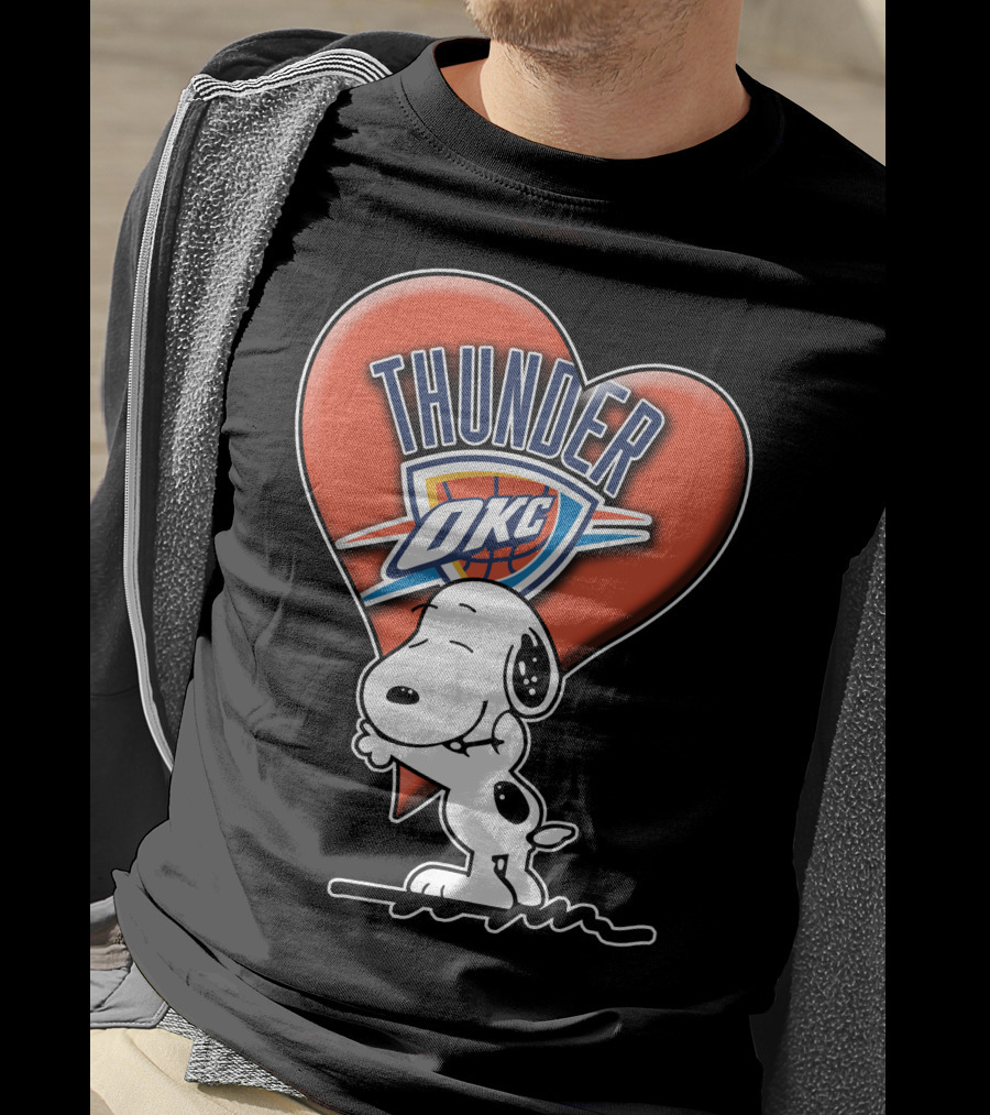 Snp V1 Oklahoma City Thunder Okc Snoopy Heart T-Shirt