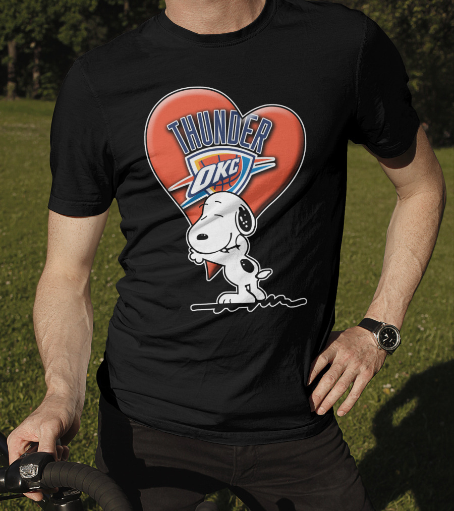 Snp V1 Oklahoma City Thunder Okc Snoopy Heart T-Shirt
