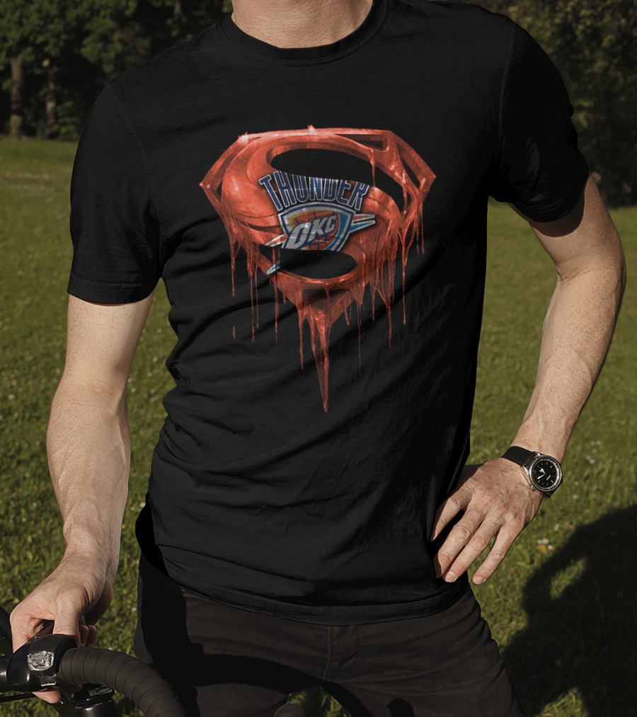 Oklahoma City Thunder Superman Logo Fusion T-Shirt