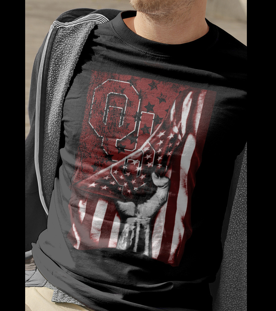 Oklahoma Sooners Flag Stars And Stripes Hand T-Shirt
