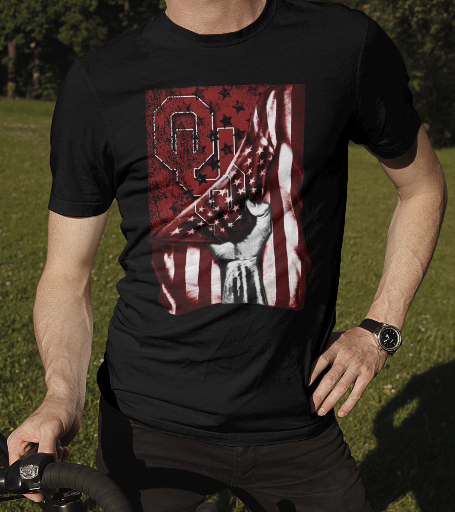 Oklahoma Sooners Flag Stars And Stripes Hand T-Shirt