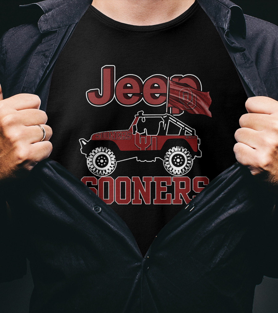 Jeep Oklahoma Sooners OU Flag T-Shirt
