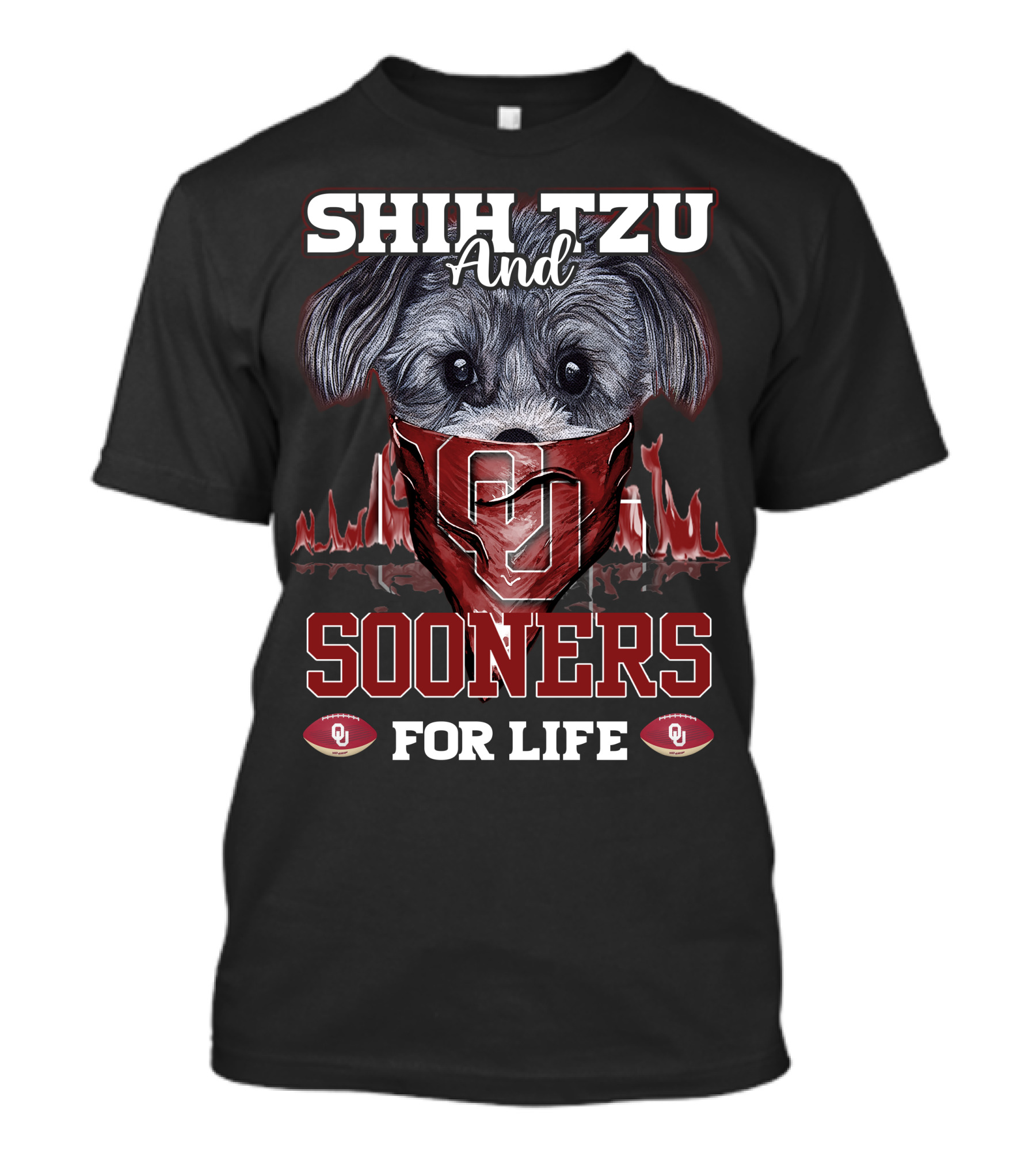 Shih Tzu And Sooners For Life Ou T-Shirt