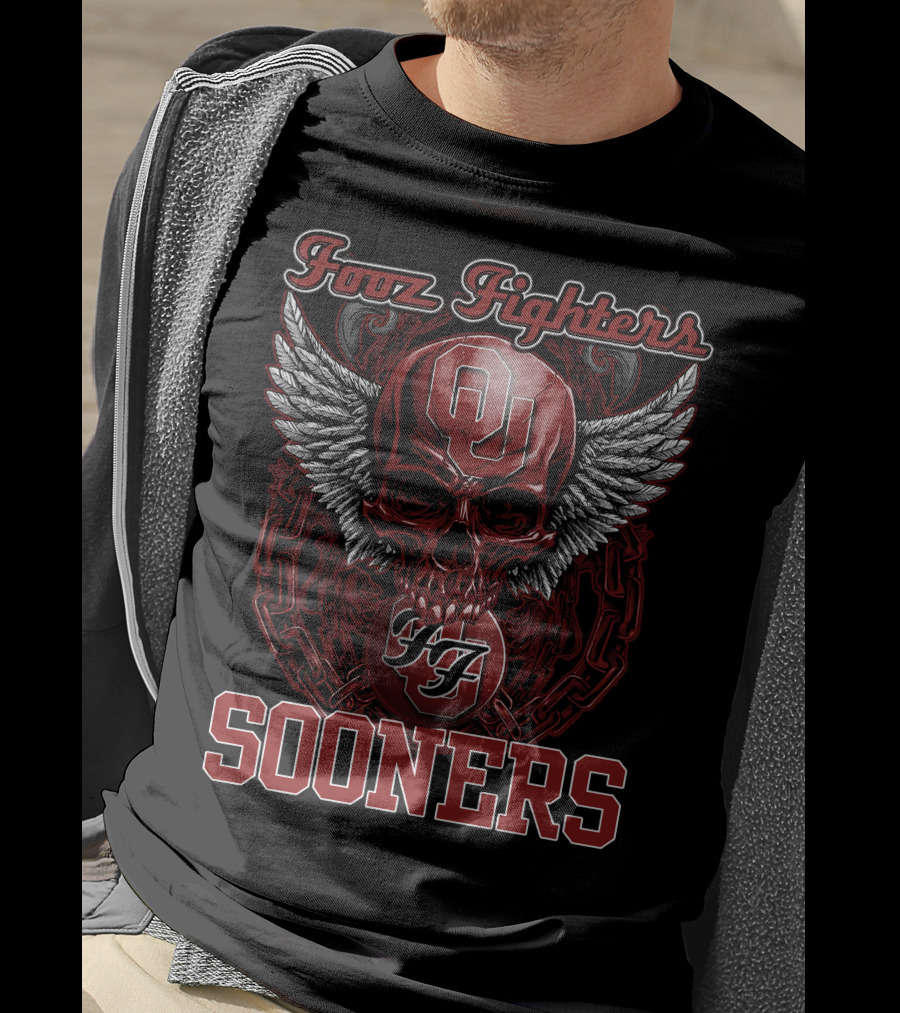 Foo Fighters OU Sooners Skull Wings T-Shirt