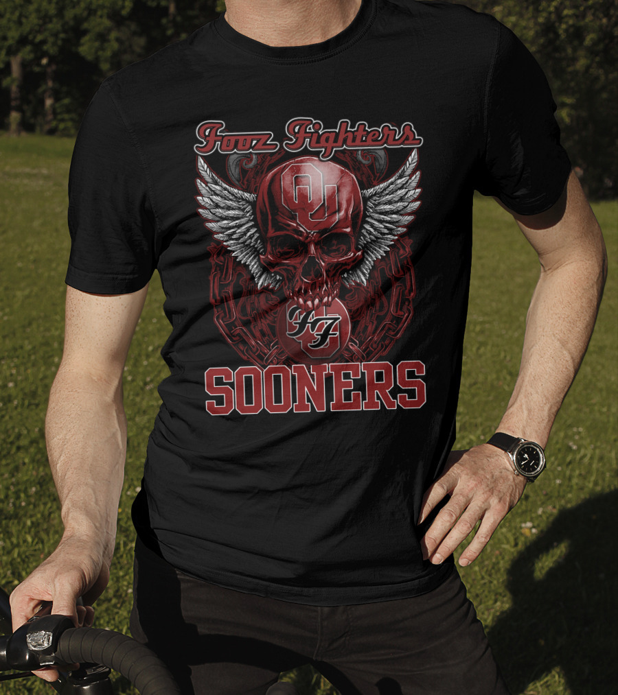 Foo Fighters OU Sooners Skull Wings T-Shirt