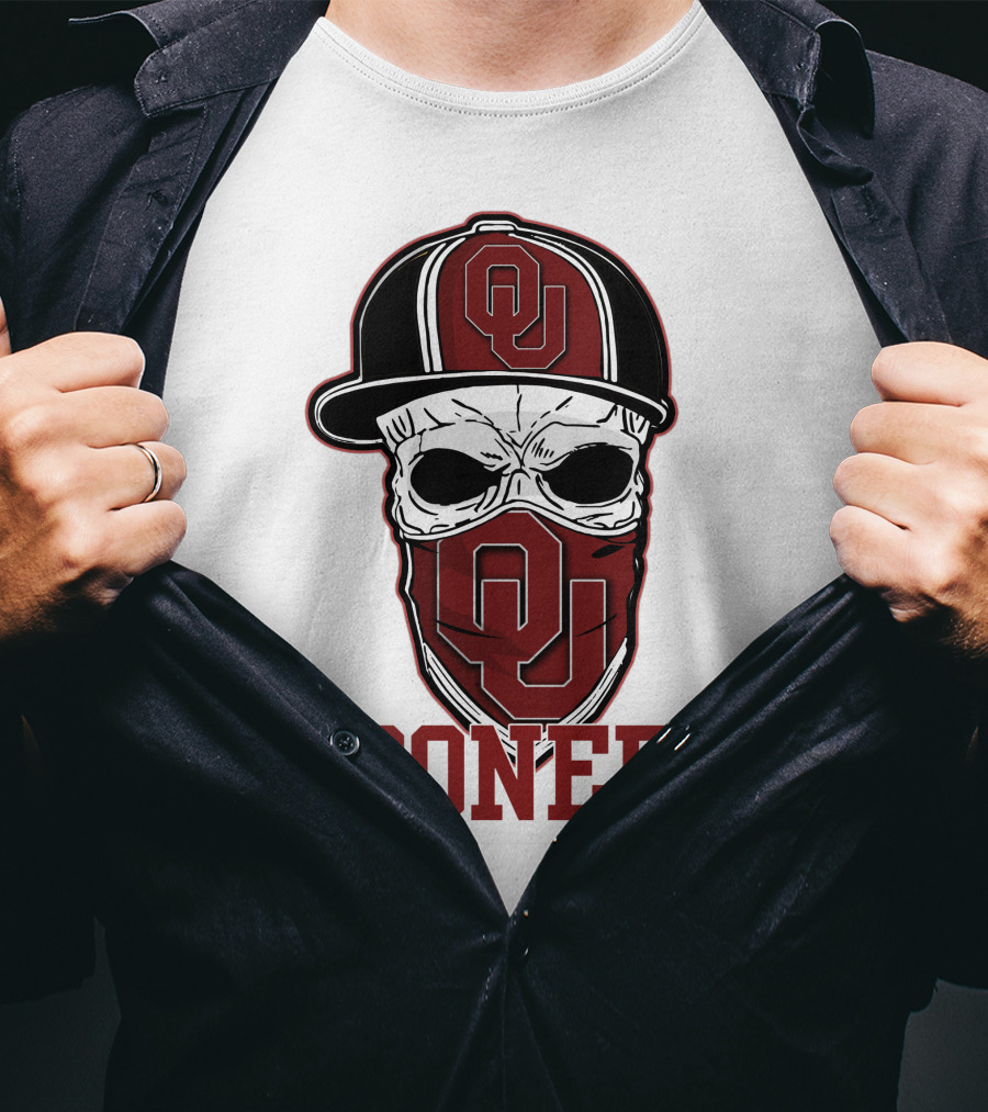 OU Sooners Skull Hat T-Shirt