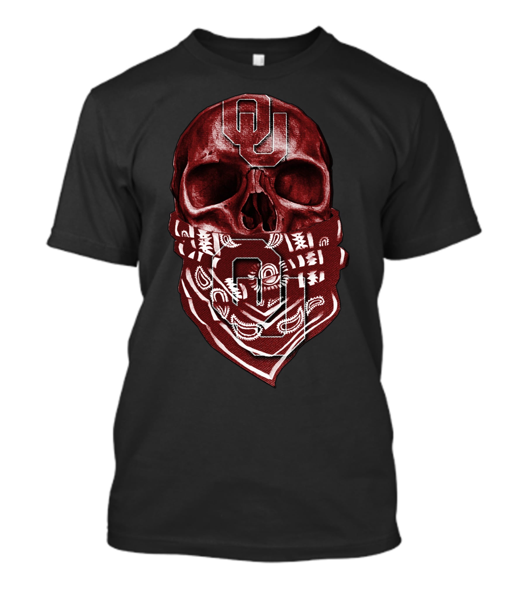 Skull Oklahoma Sooners OU Logo Bandana T-Shirt