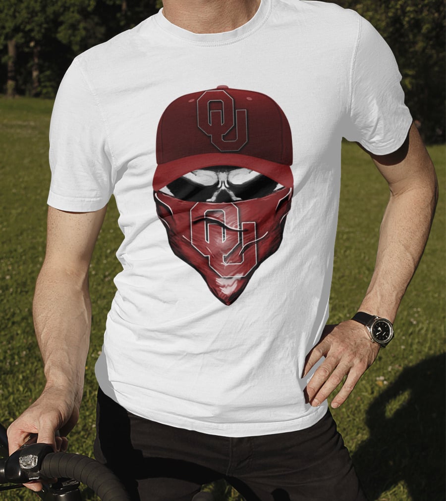 OU Skull Red Cap Bandana Oklahoma Sooners T-Shirt