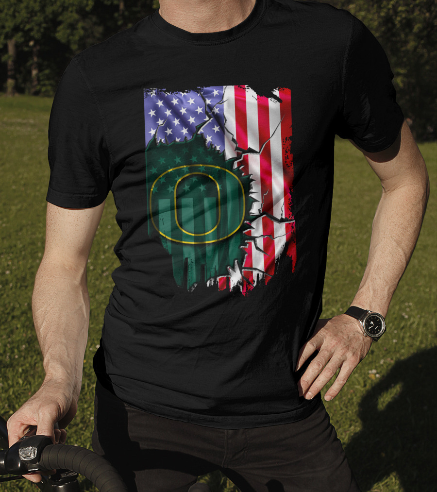 American Flag Oregon Ducks T-Shirt