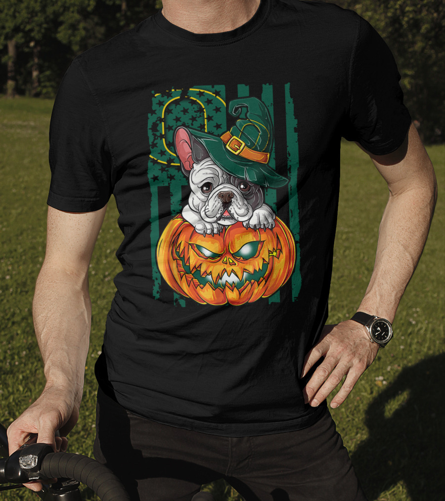 Hlw Bulldog Oregon Ducks Halloween Pumpkin Wizard Hat T-Shirt