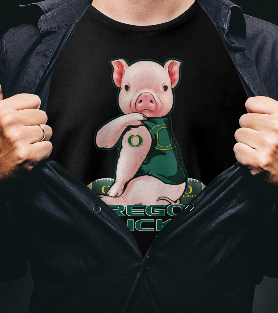 Pig Wearing Oregon Ducks Football Jersey T-Shirt