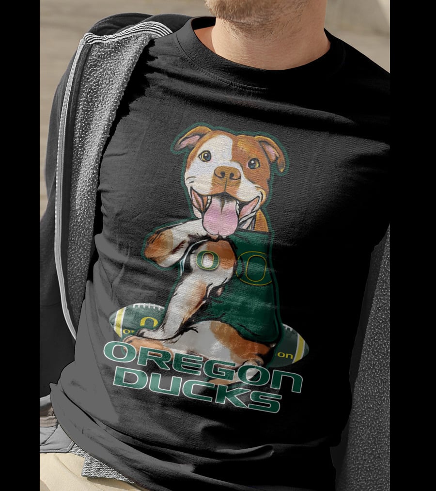 Pittbull Oregon Ducks Football Team Spirit Dog T-Shirt