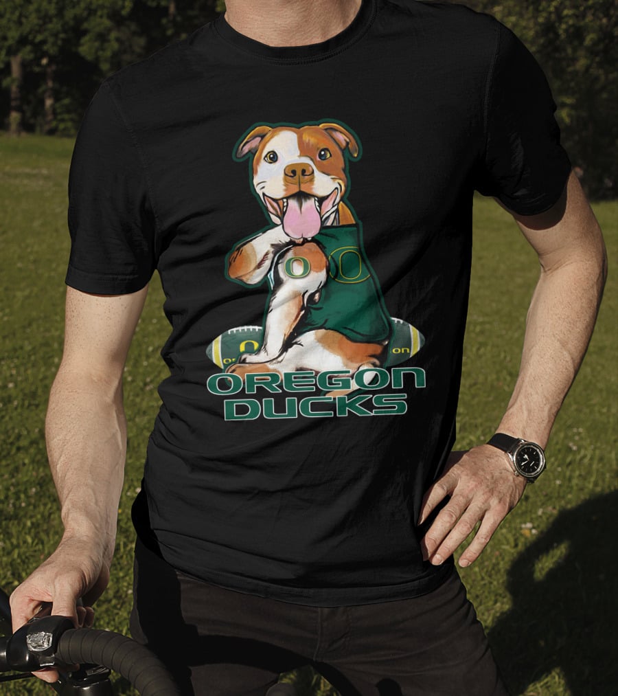 Pittbull Oregon Ducks Football Team Spirit Dog T-Shirt