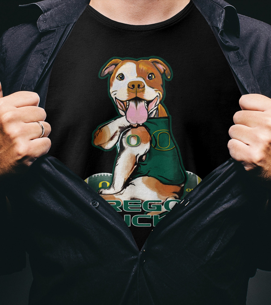 Pittbull Oregon Ducks Football Team Spirit Dog T-Shirt