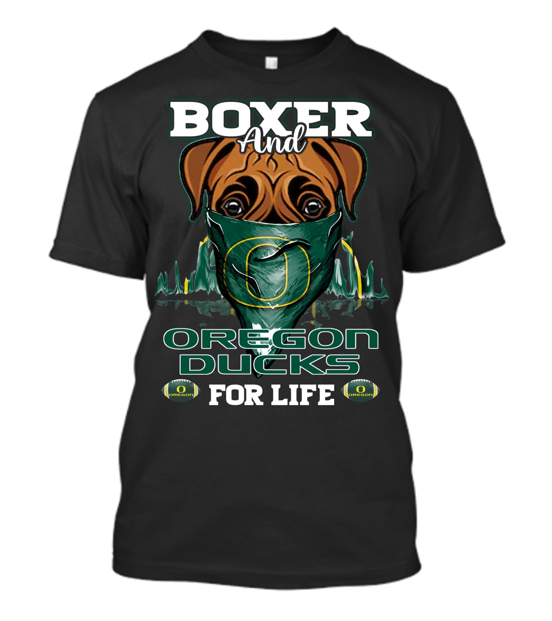 Boxer And Oregon Ducks For Life T-Shirt