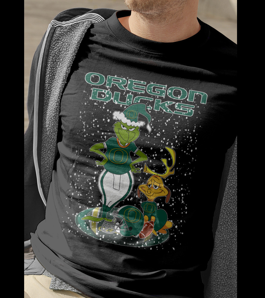 Oregon Ducks Grinchxmas Football Holiday T-Shirt