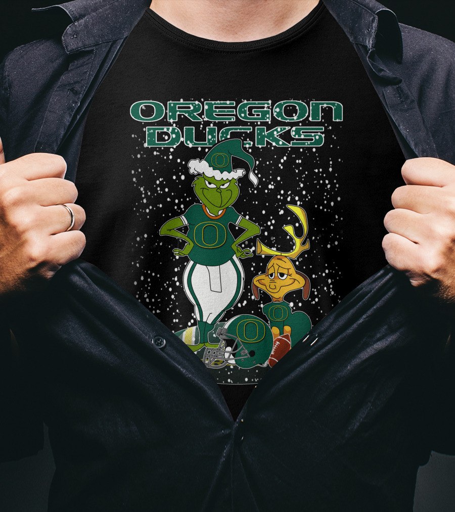 Oregon Ducks Grinchxmas Football Holiday T-Shirt
