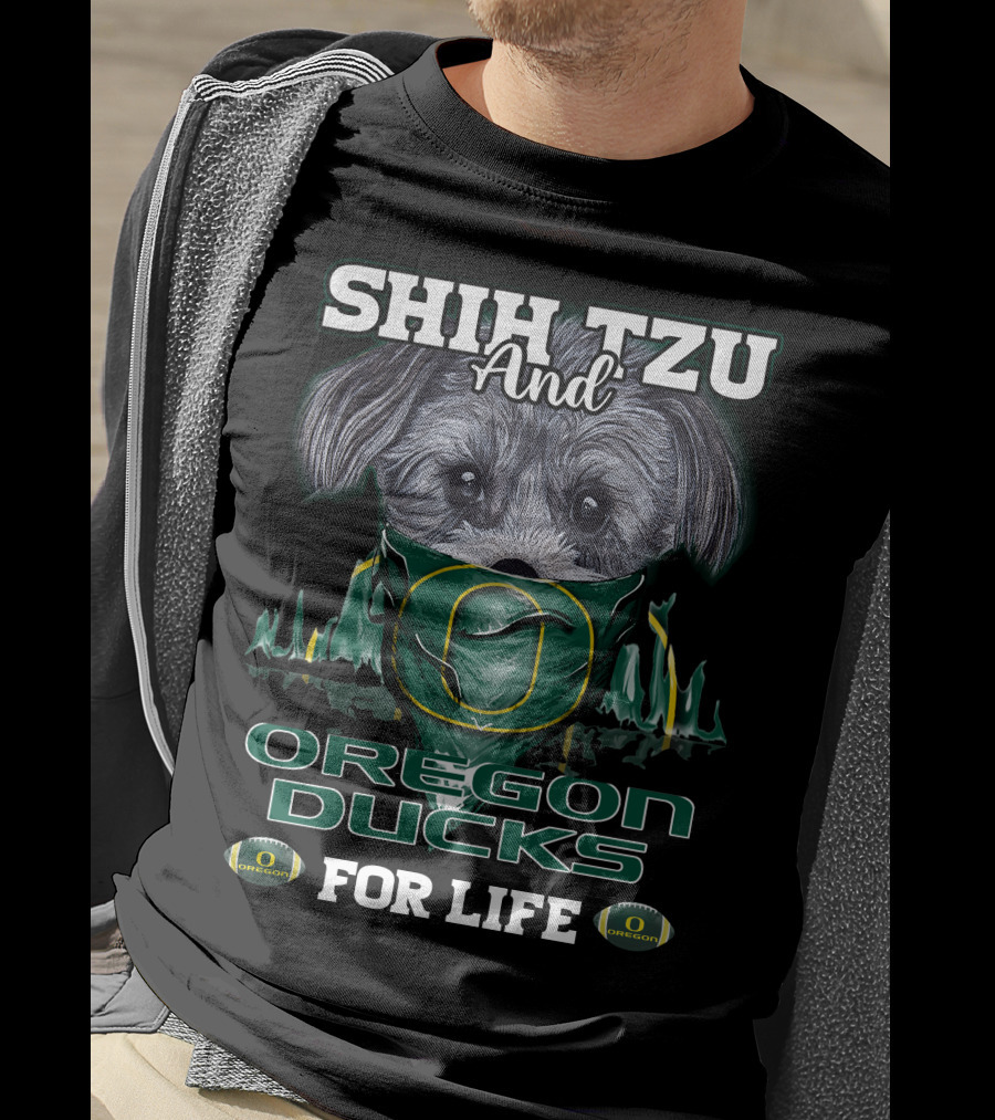 Shih Tzu And Oregon Ducks For Life T-Shirt