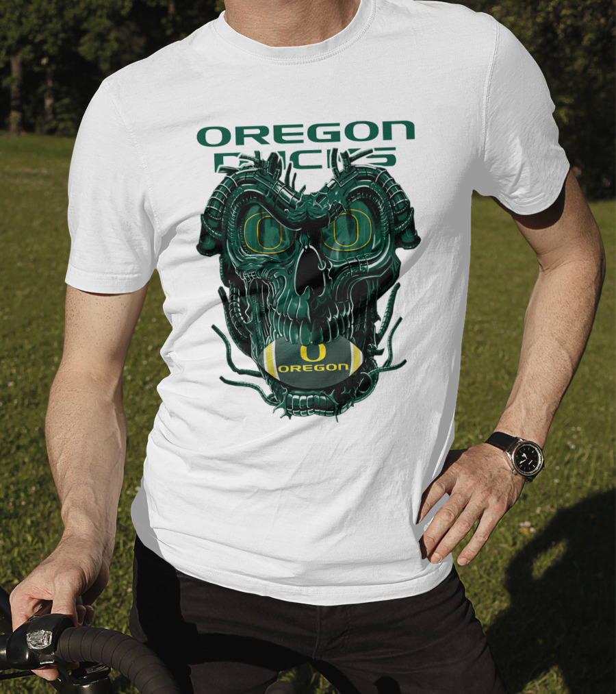 Oregon Ducks Dragonskull Football Fusion T-Shirt