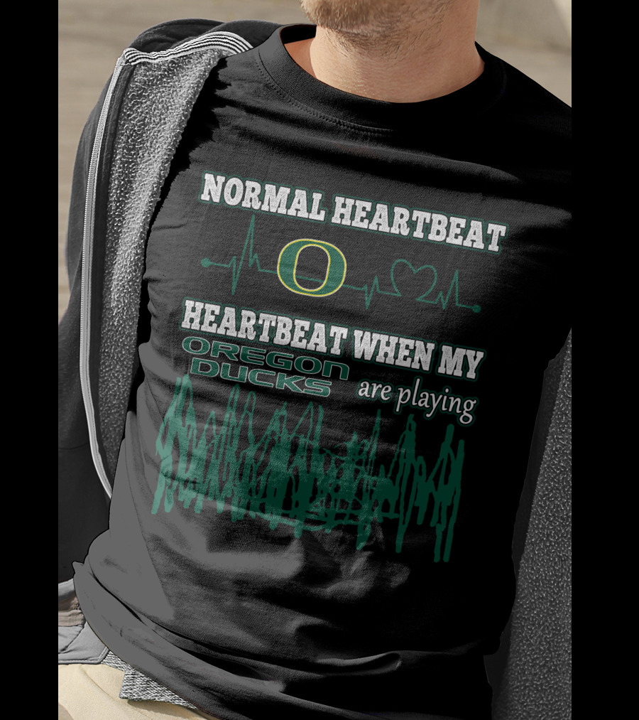 Normal Heartbeat Oregon Ducks Heartbeat When My Oregon Ducks Are Playing T-Shirt