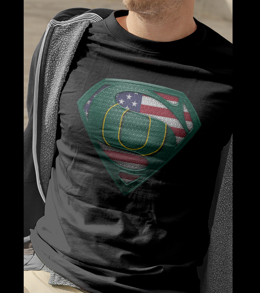 Oregon Ducks American Flag Shield T-Shirt