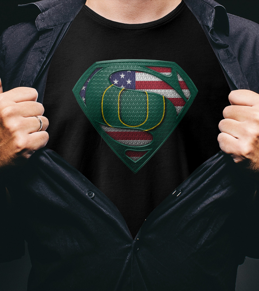 Oregon Ducks American Flag Shield T-Shirt