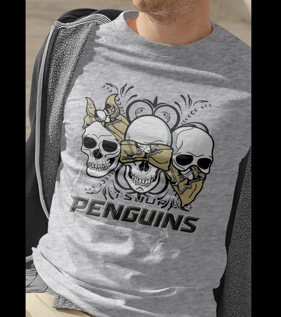 3 Skull Pittsburgh Penguins TSUF T-Shirt