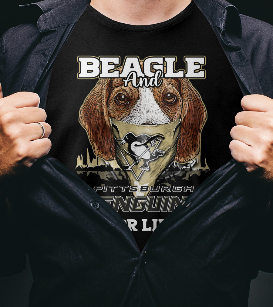 Beagle And Pittsburgh Penguins For Life T-Shirt