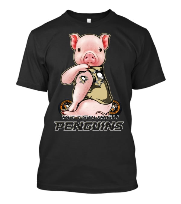 Pittsburgh Penguins Pig In Jersey With Team T-Shirt
