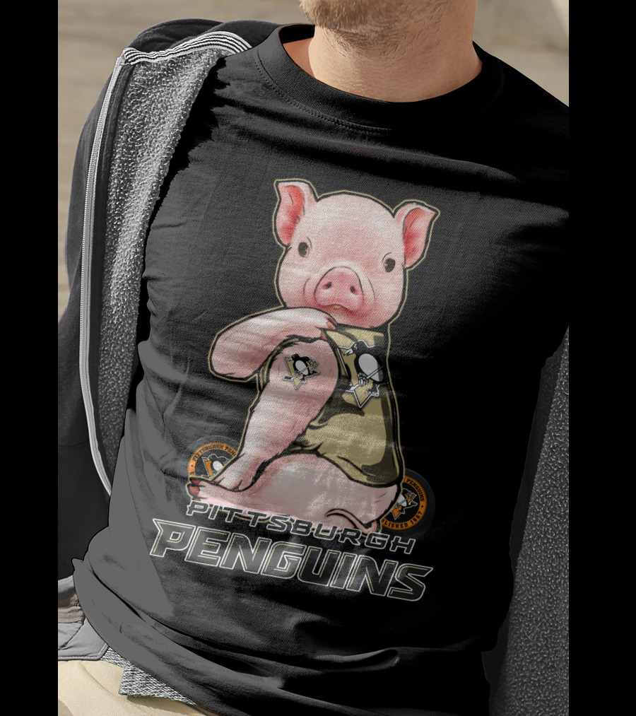 Pittsburgh Penguins Pig In Jersey With Team T-Shirt