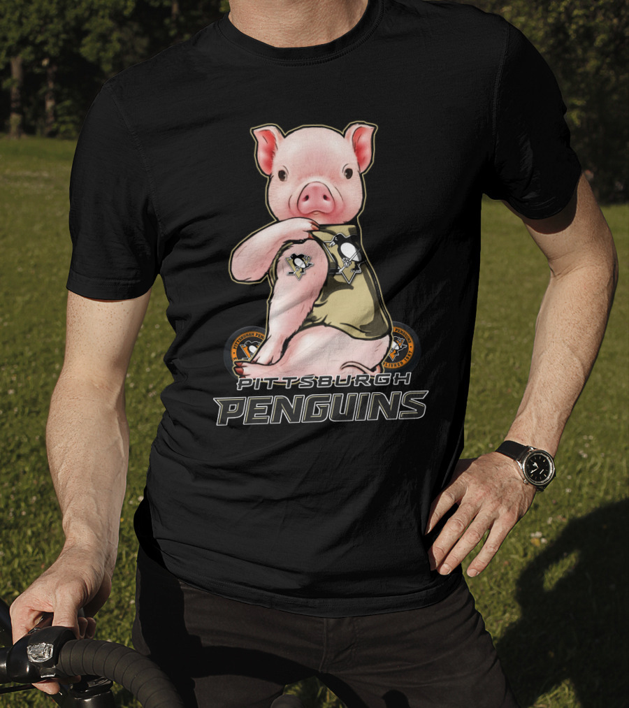 Pittsburgh Penguins Pig In Jersey With Team T-Shirt