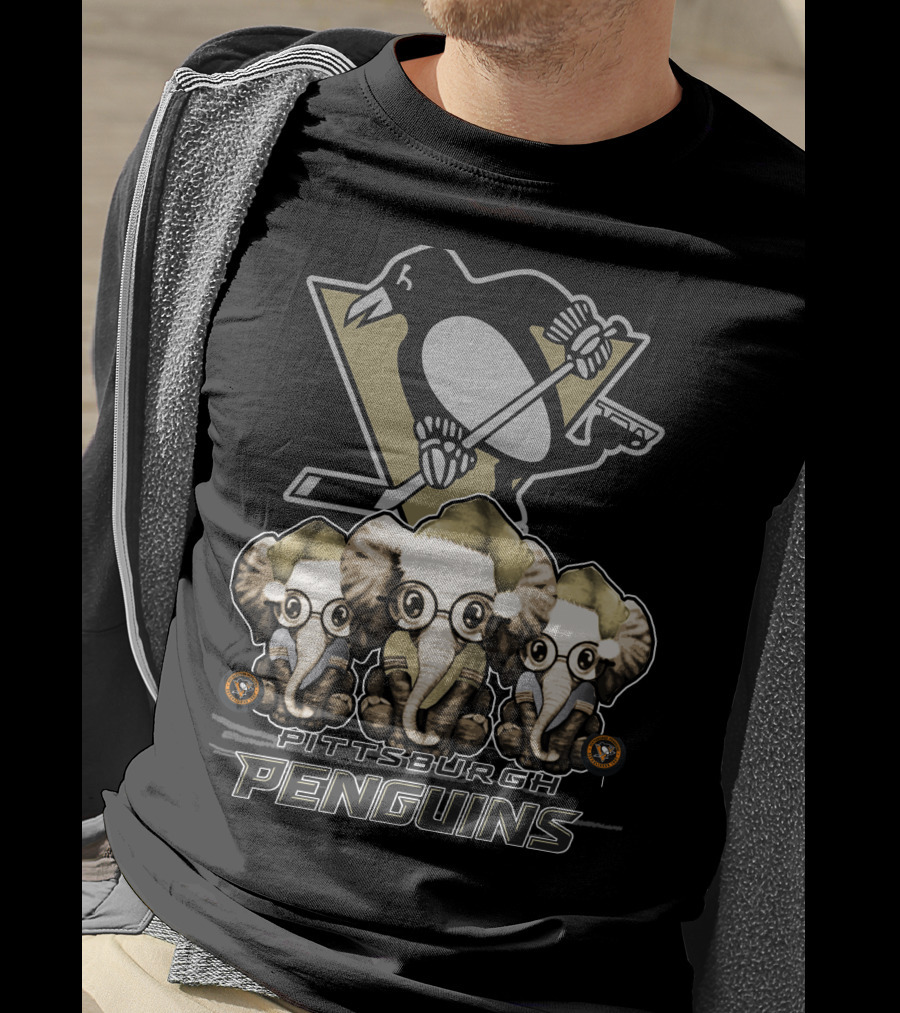 Pittsburgh Penguins Elephants Christmas T-Shirt